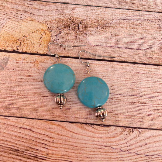 25E-13 - Turquoise and Silver Earrings