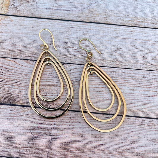 25E-15 - Multi-Dangle Gold Earrings