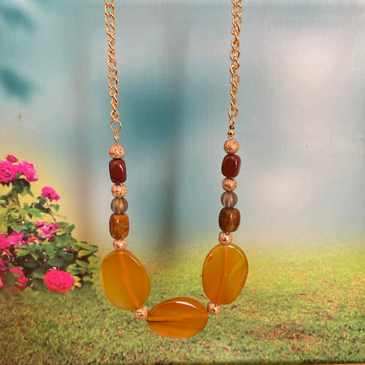 25N-7 - Amber and Gold Necklace