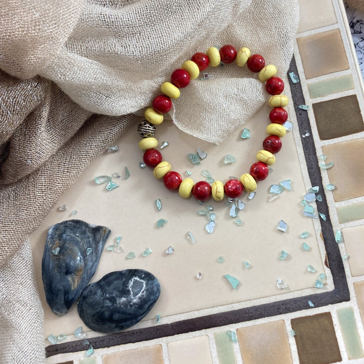 36B Yellow Natural Turquoise Bracelet