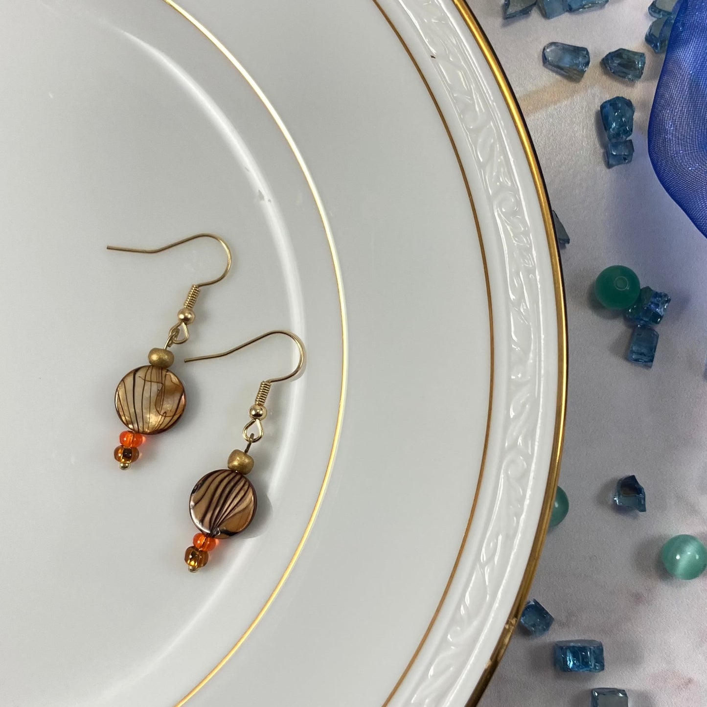 500E - Black Swirl Topaz Earrings