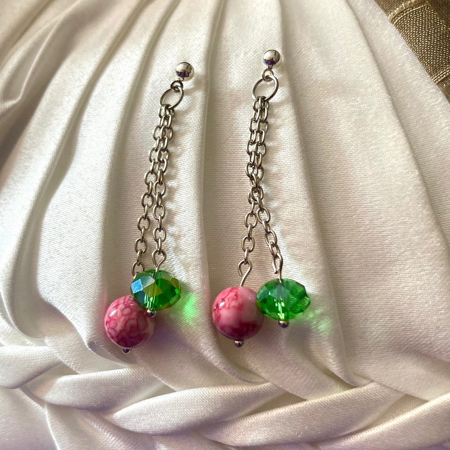 25E 10 Dangling Natural Gemstone Earrings