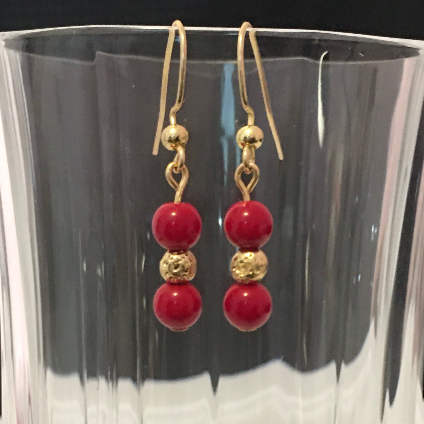 E24-F24 Red and Gold Earrings