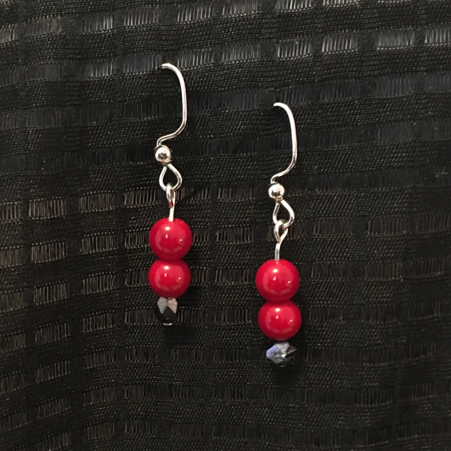 E24-F28 Red and Silver Earrings