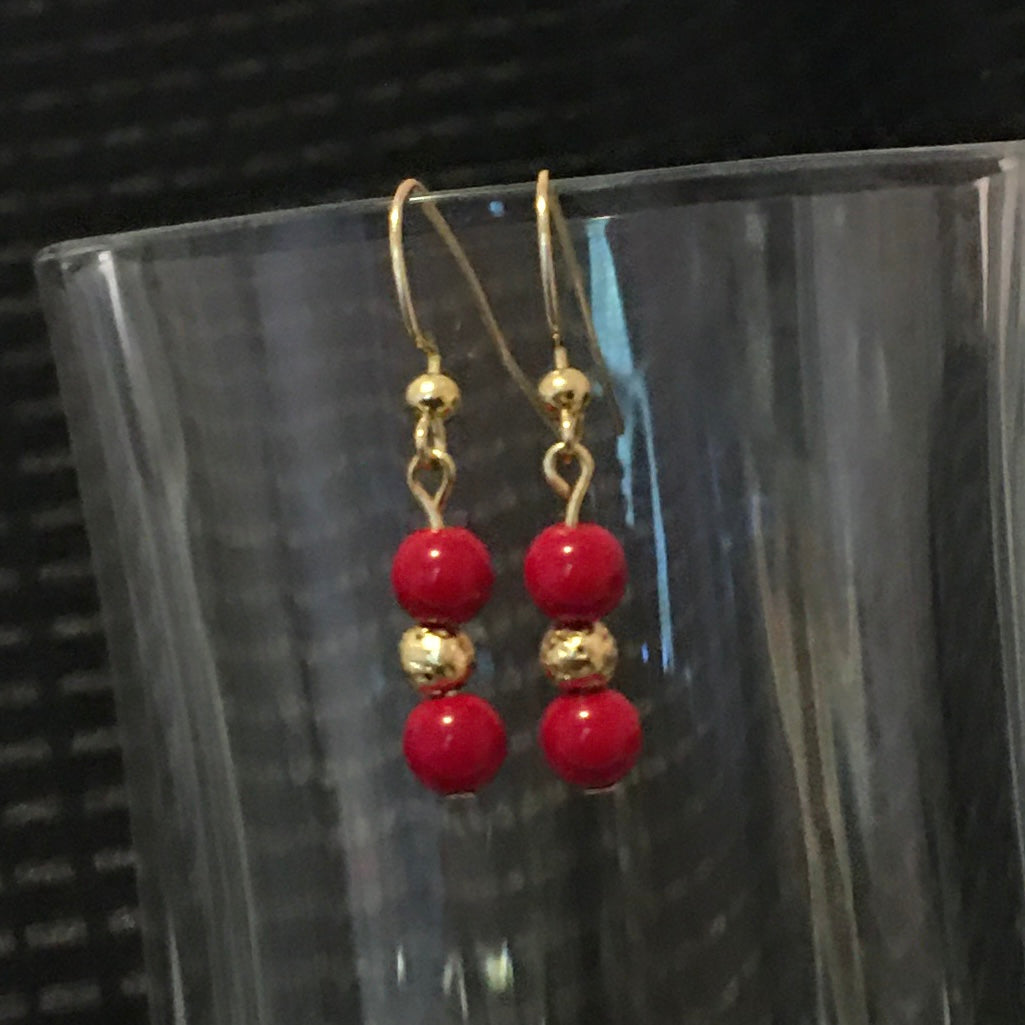 E24-F24 Red and Gold Earrings
