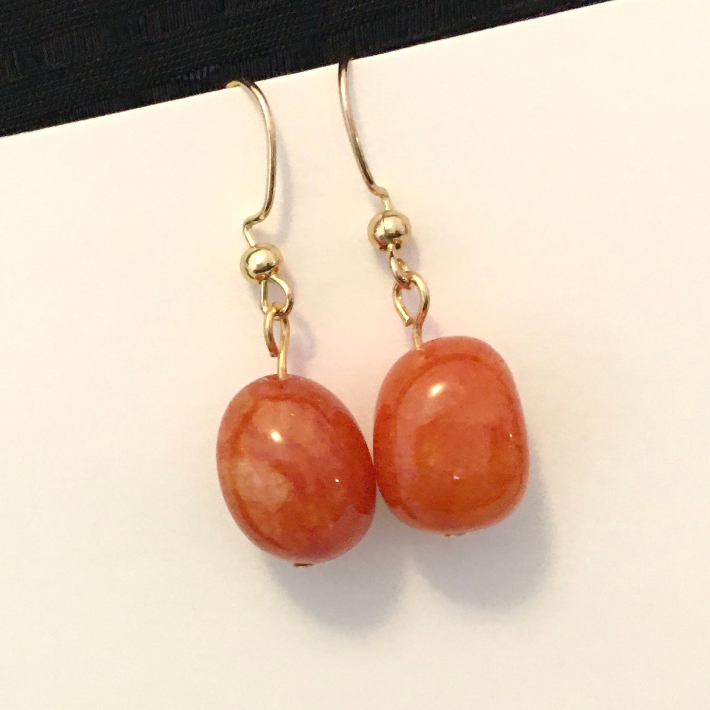 E24-F12 Red-Orange and Gold Earrings
