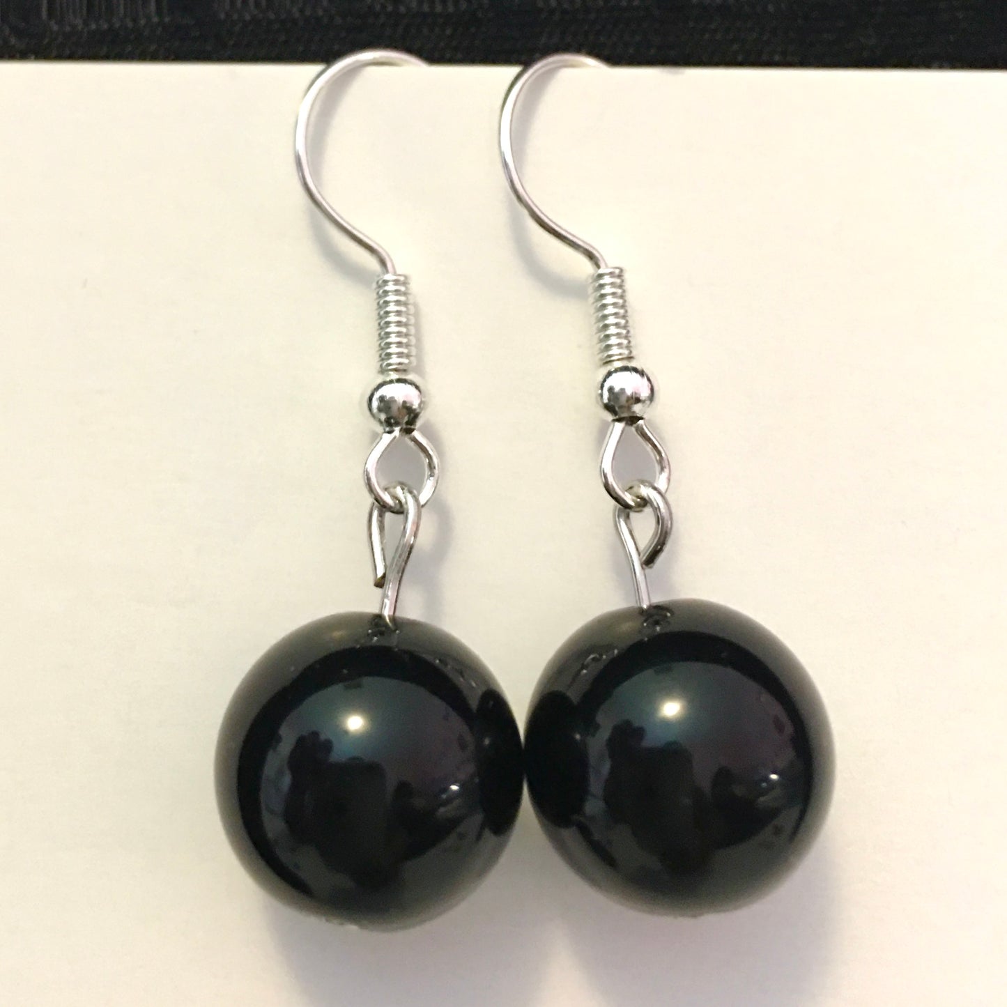 E24-F16 Black Jasper and Silver Earrings