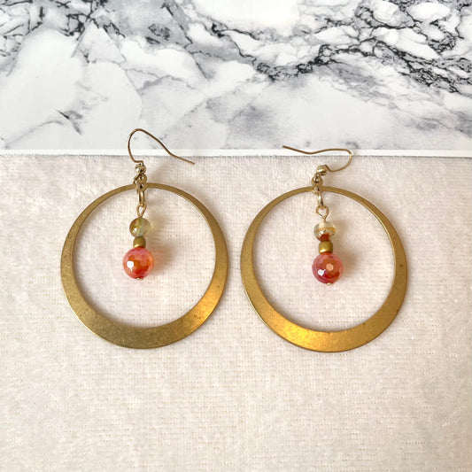 25 E16 Stylish brass hoop earrings