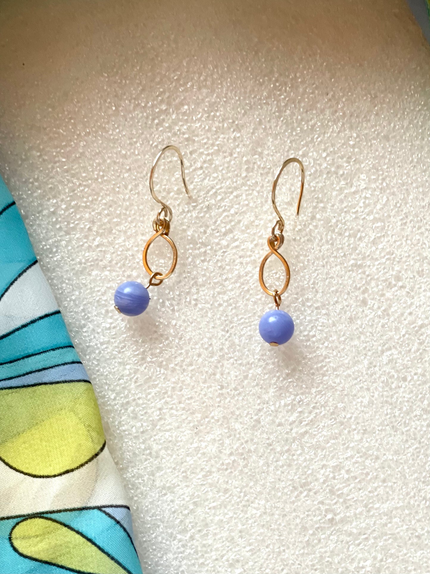 25 E27 Gold dangle with lace blue accent