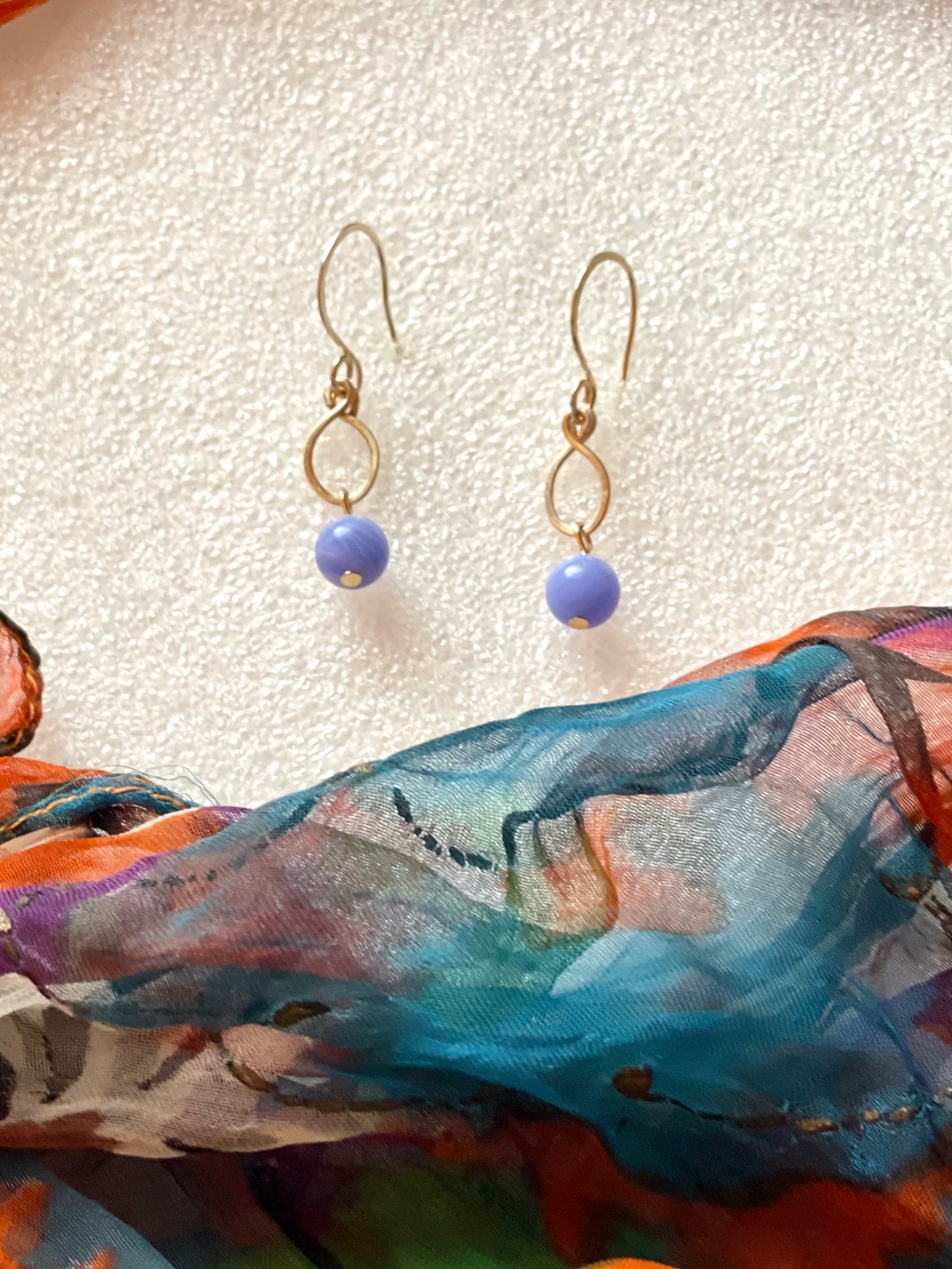 25 E27 Gold dangle with lace blue accent