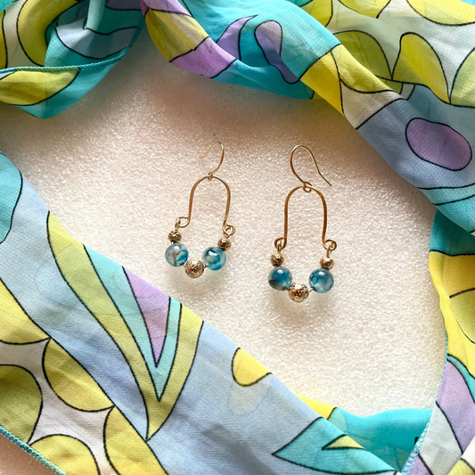 25 E21  Horseshoe shaped gold earrings