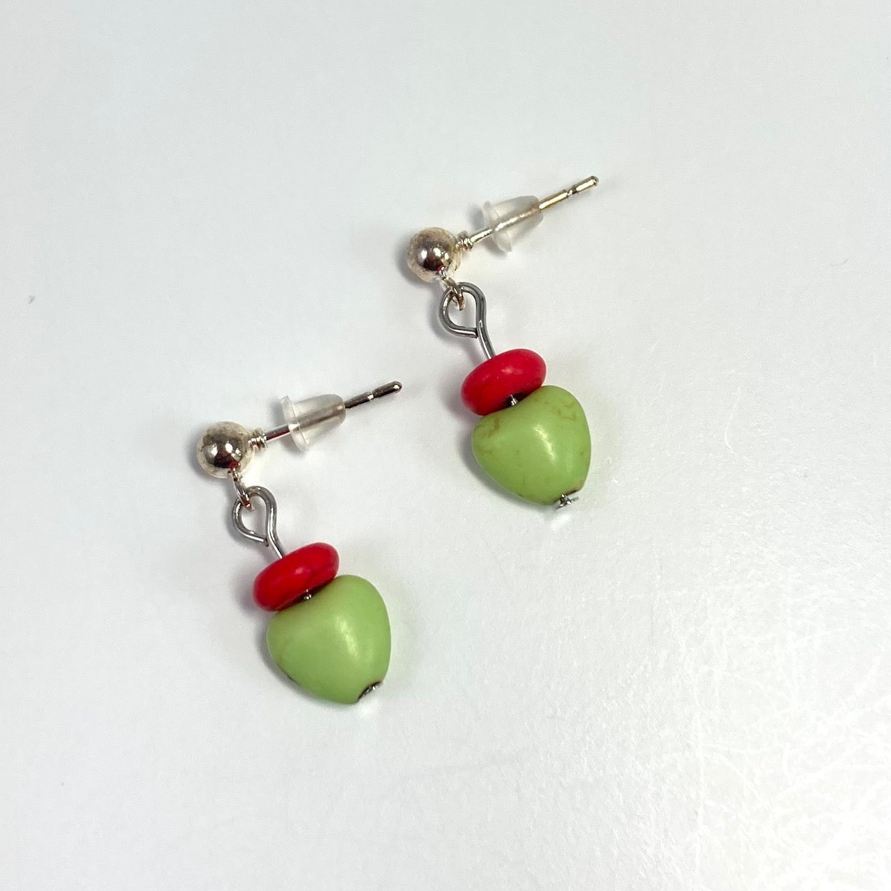 11E - Green Heart Earrings