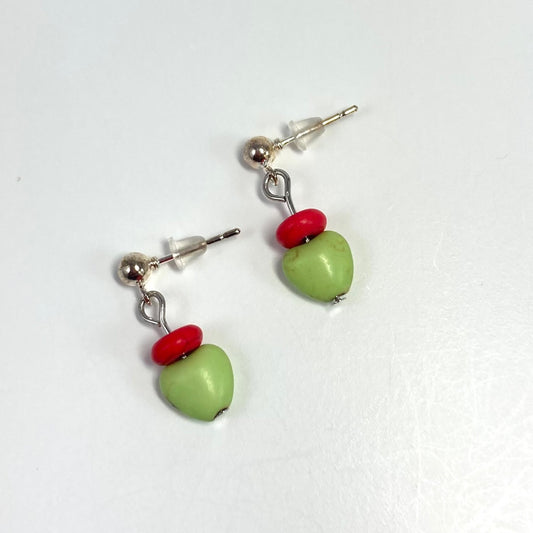 11E - Green Heart Earrings