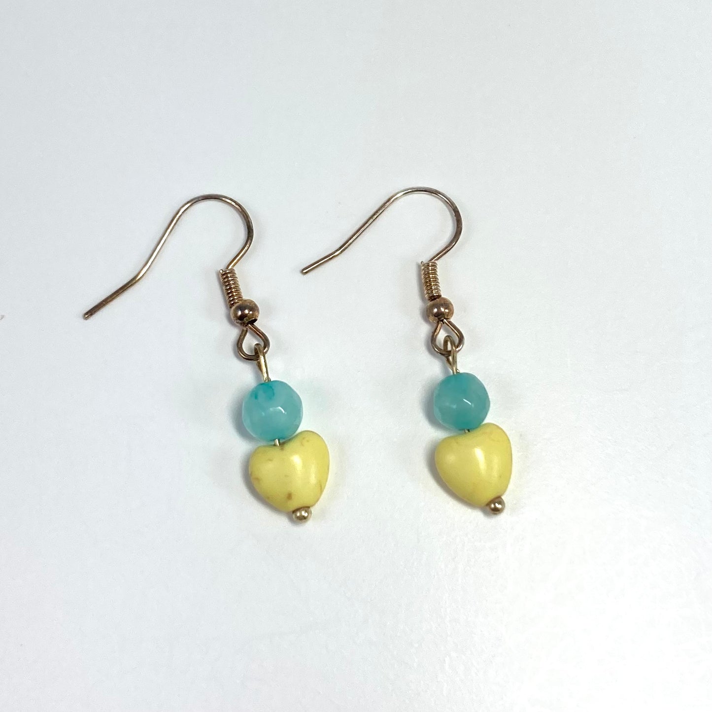16E - Yellow Heart Earrings