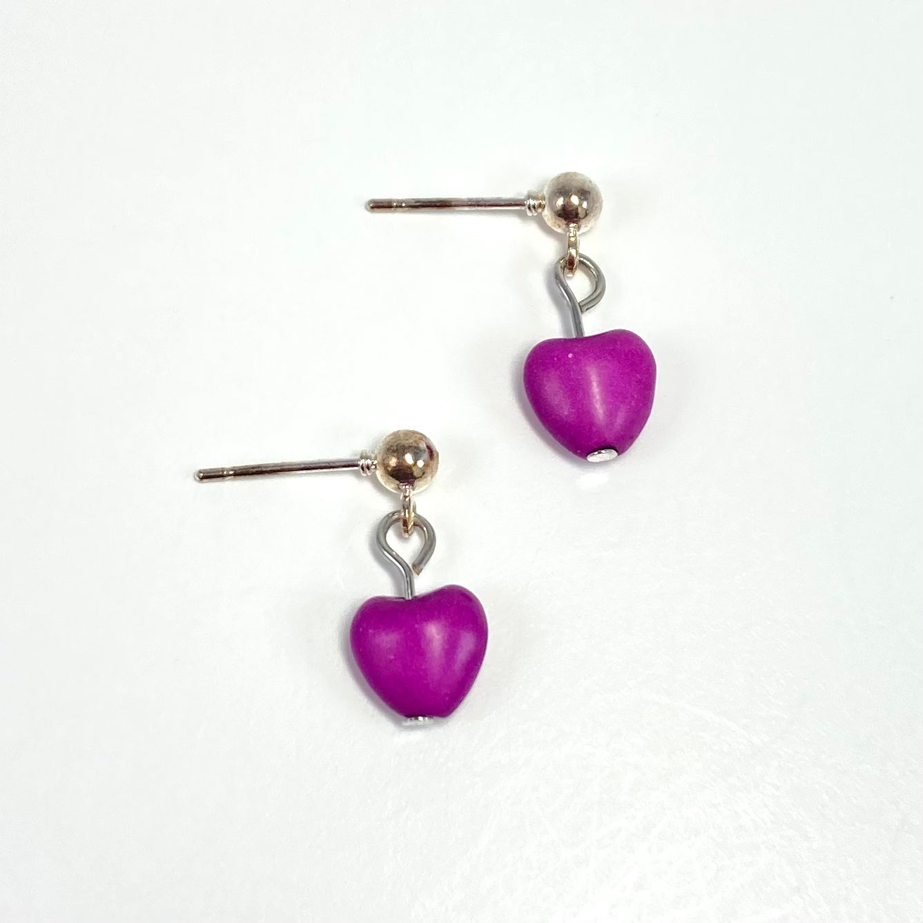 Purple 2025 heart earrings