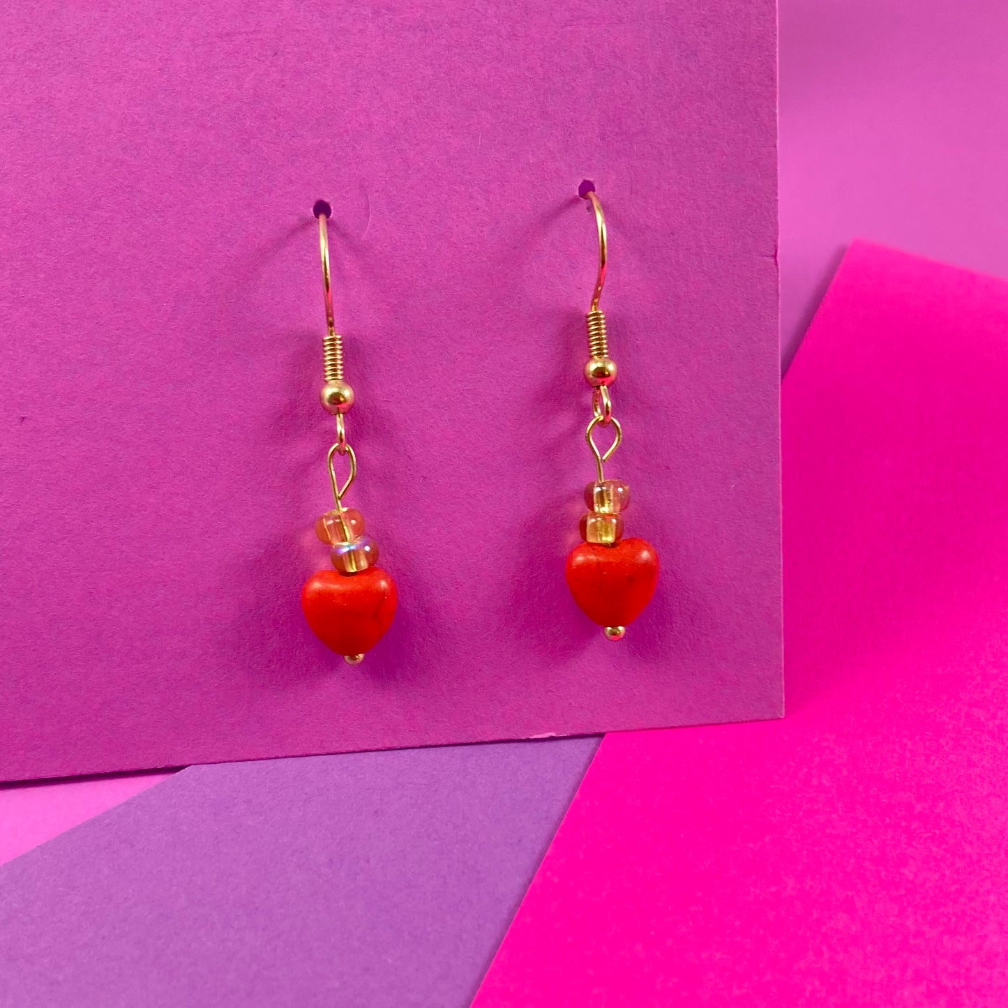 17E - Red Heart Earrings