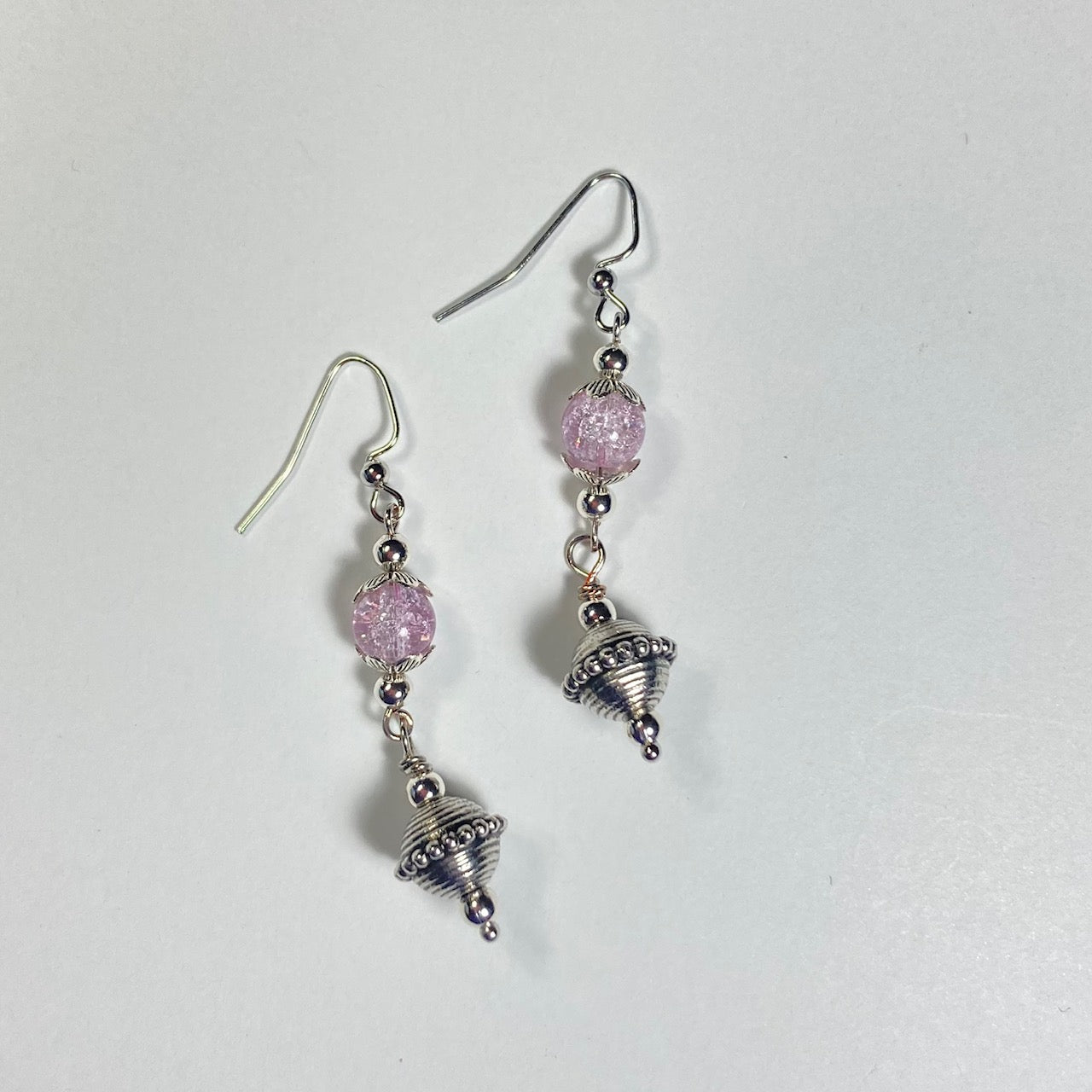 VE24-13 - Pink & Silver Earrings