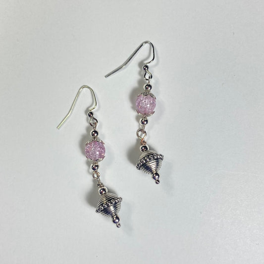 VE24-13 - Pink & Silver Earrings