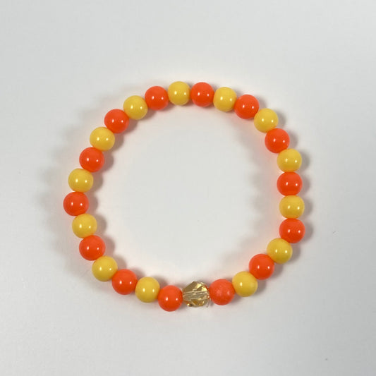 B24-GB4 - Yellow & Orange Stretch Bracelet