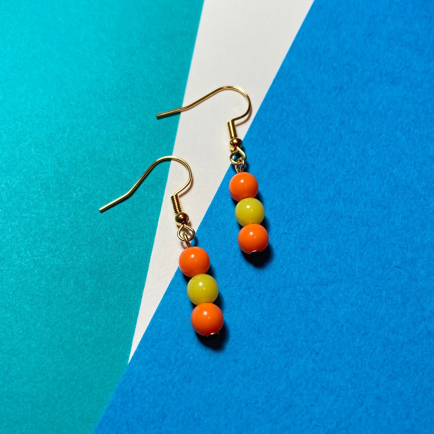 E24-D2 - Orange & Yellow Dangle Earrings