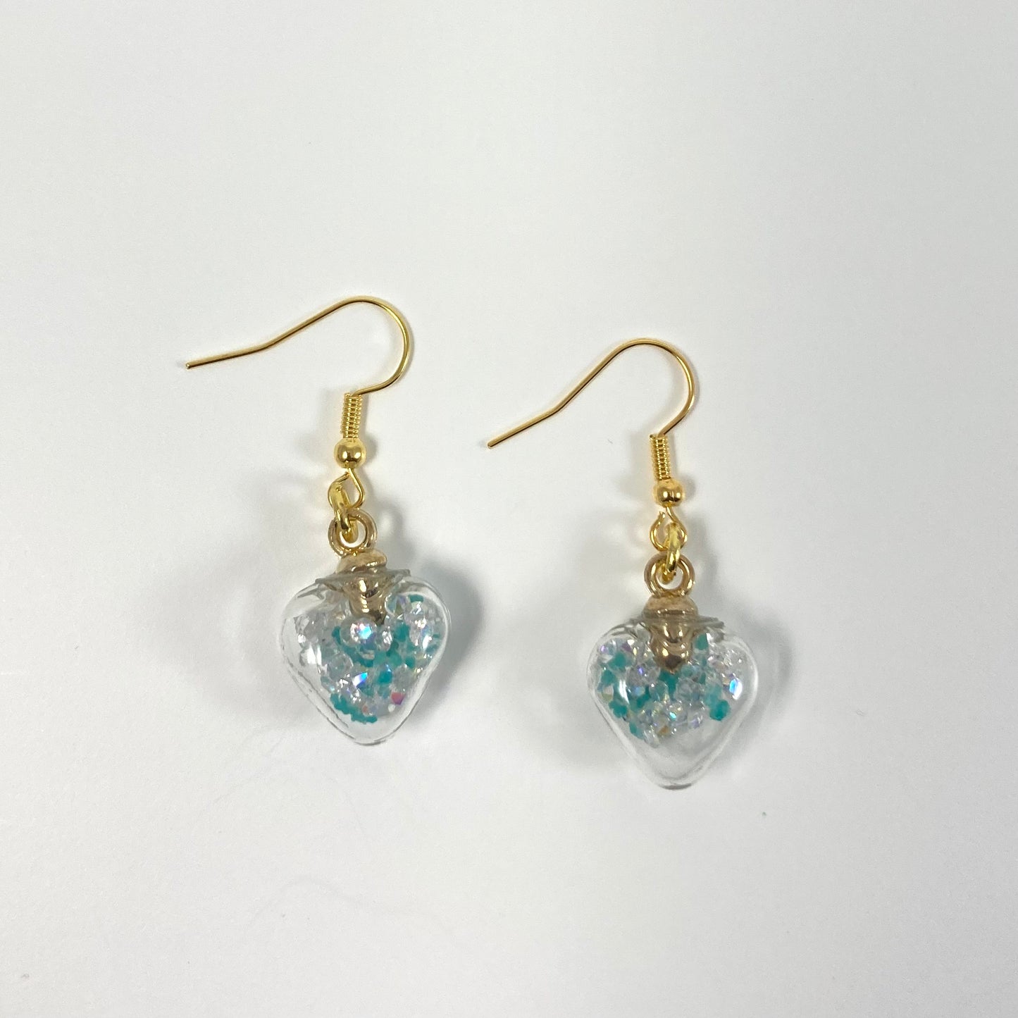 E24-FH3 - Glow in the Dark Blue Heart Earrings