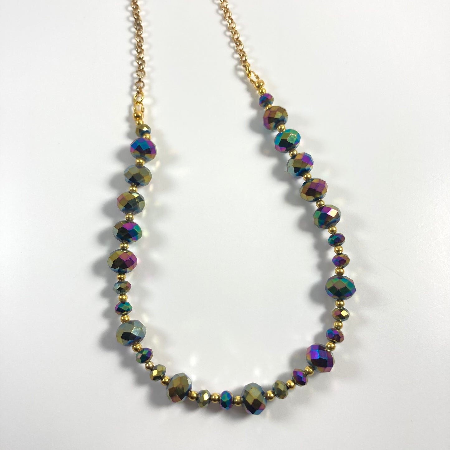 S24-S3 - Black & Gold Necklace & Earring Set