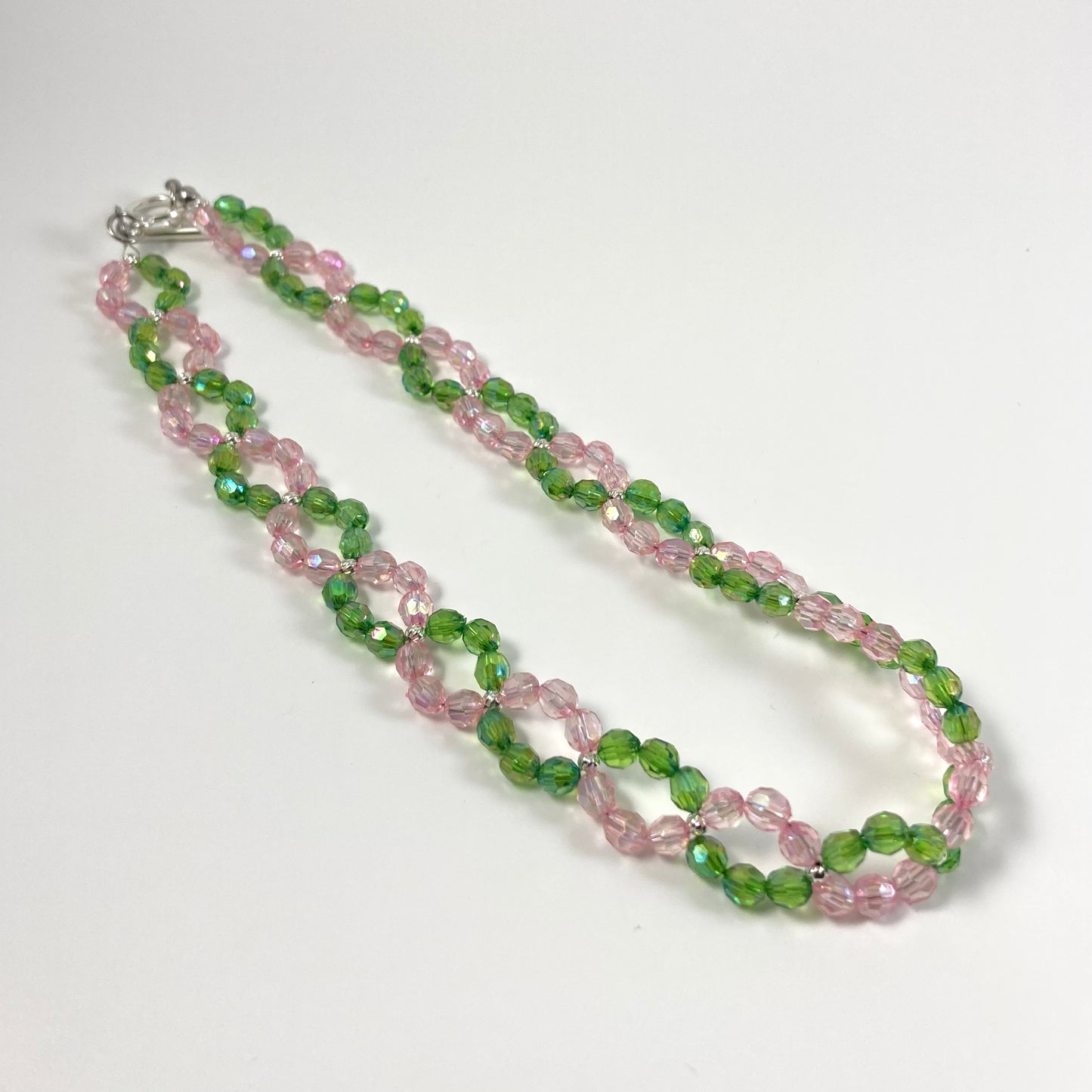 S24-PW1 - Pink & Green Twisted Jewelry Set