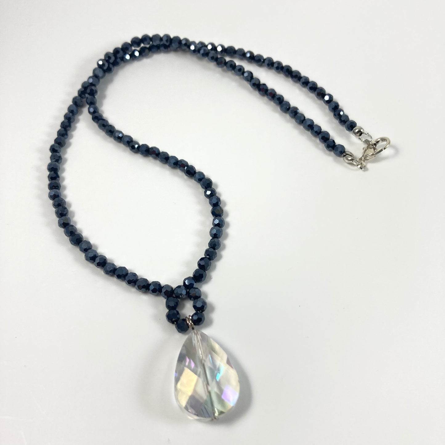 S24-PW3 - Deep Dark Blue Necklace & Earring Set