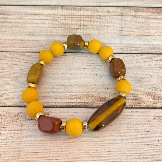 25B 13 Frosted Yellow Jasper Bracelet