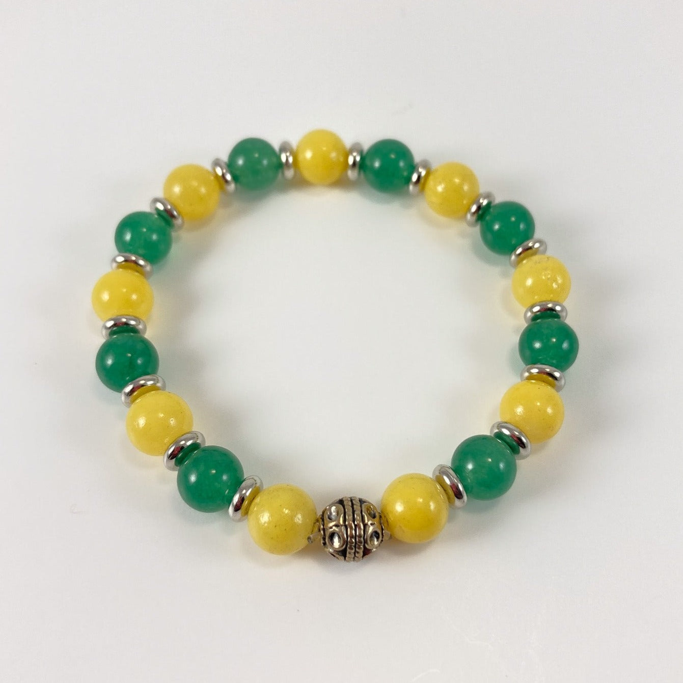 38B Green and Yellow Jade Bracelet