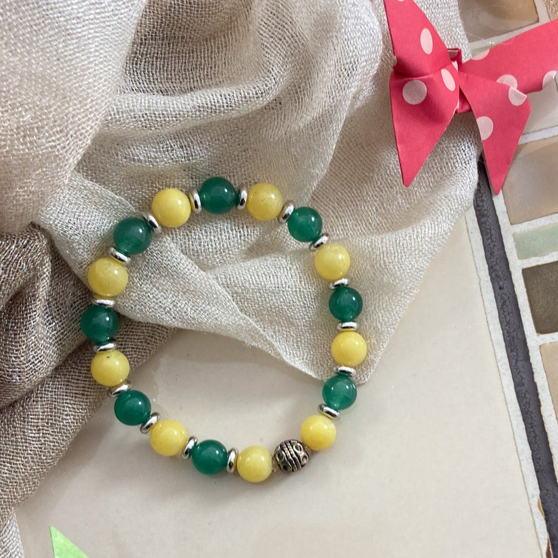38B Green and Yellow Jade Bracelet