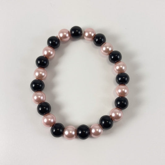 42B - Stretch Pink & Black Bracelet