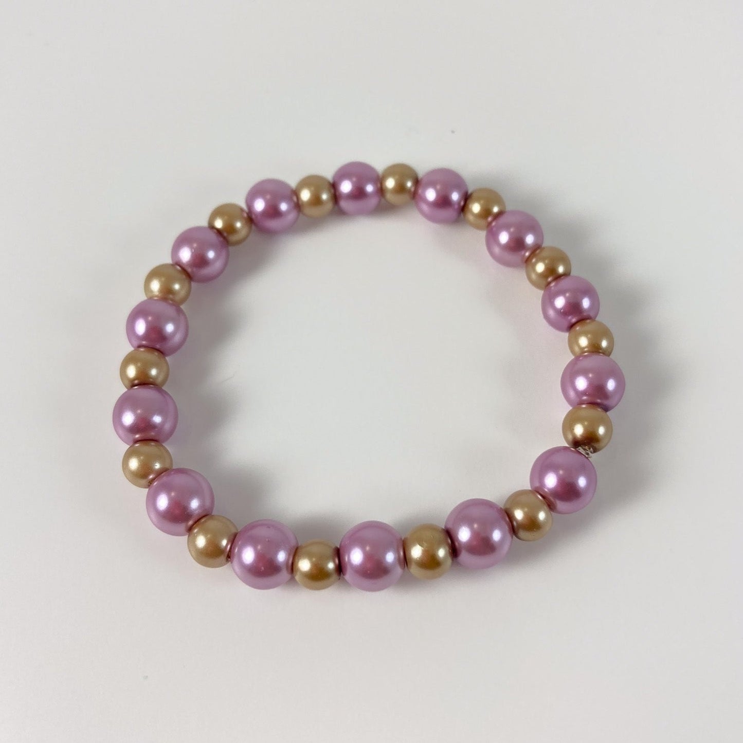 44B - Stretch Purple & Gold Bracelet