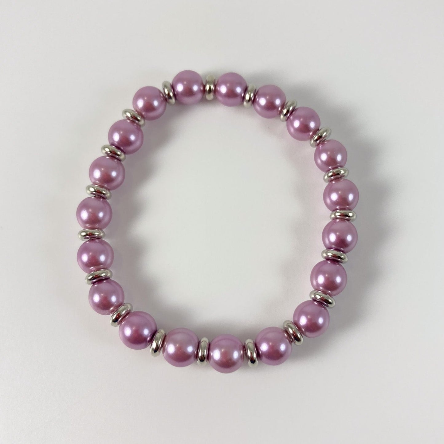 47B - Stretch Purple Pearl Bracelet