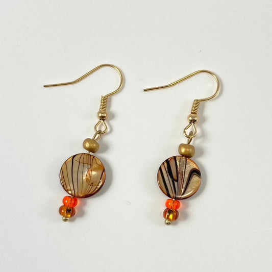 500E - Black Swirl Topaz Earrings