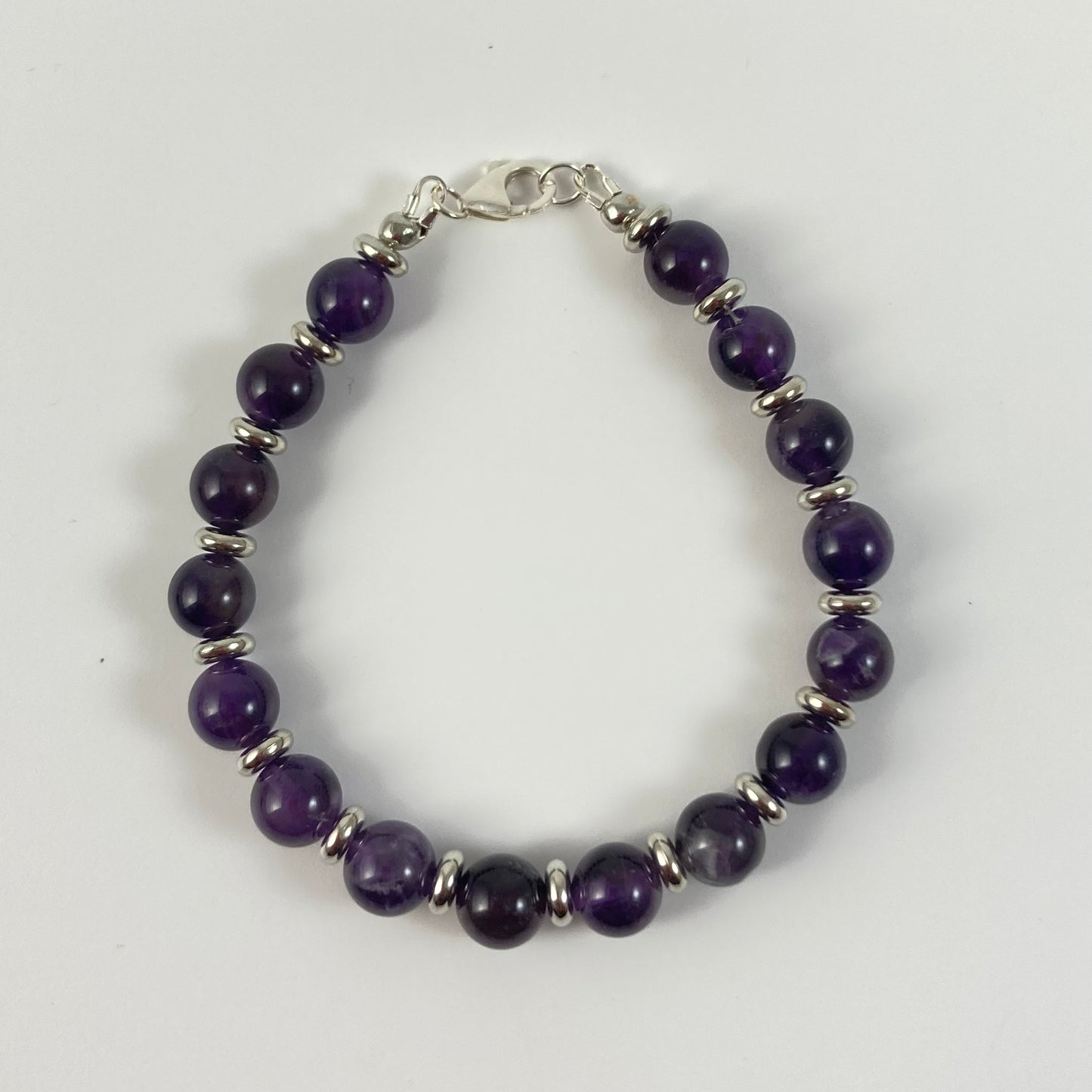 B24-24 - Amethyst & Silver Bracelet