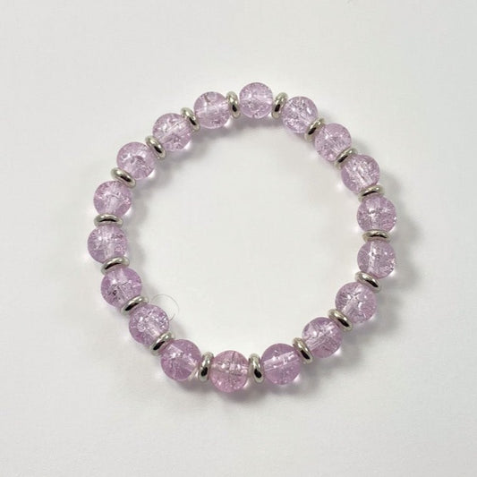 FMAM82 - Stretch Purple and Silver Bracelet