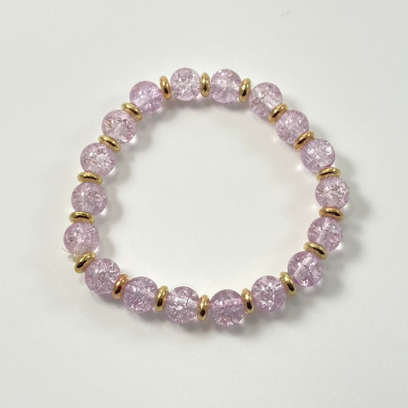 FMAM83 - Purple & Gold Stretch Bracelet