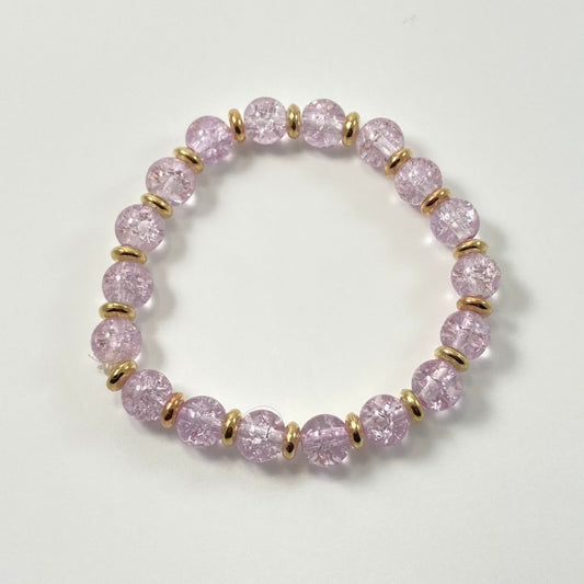 FMAM83 - Purple & Gold Stretch Bracelet