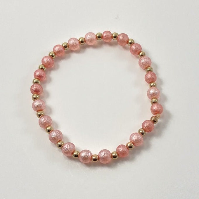 FMAM87 - Stretch Pink and gold Bracelet