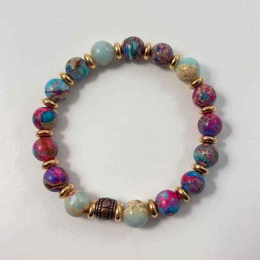 FMAM89 - Natural Gemstone Beaded Stretch Bracelet