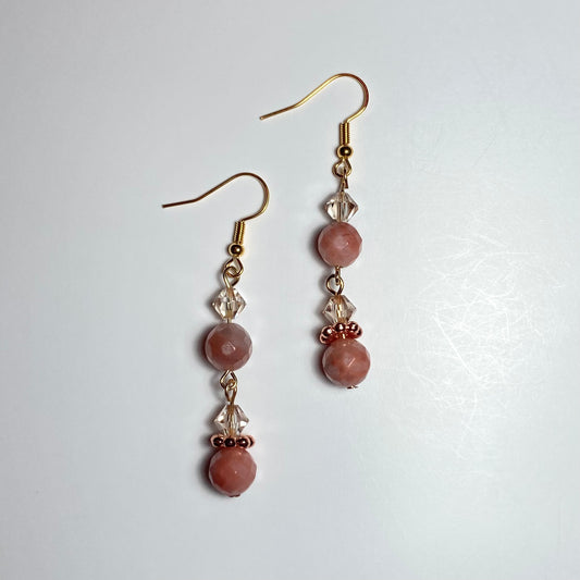 E24-S6 - Peach Bead Earrings