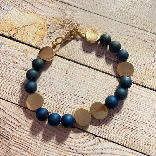 25B-19 Blue and Gold Bracelet
