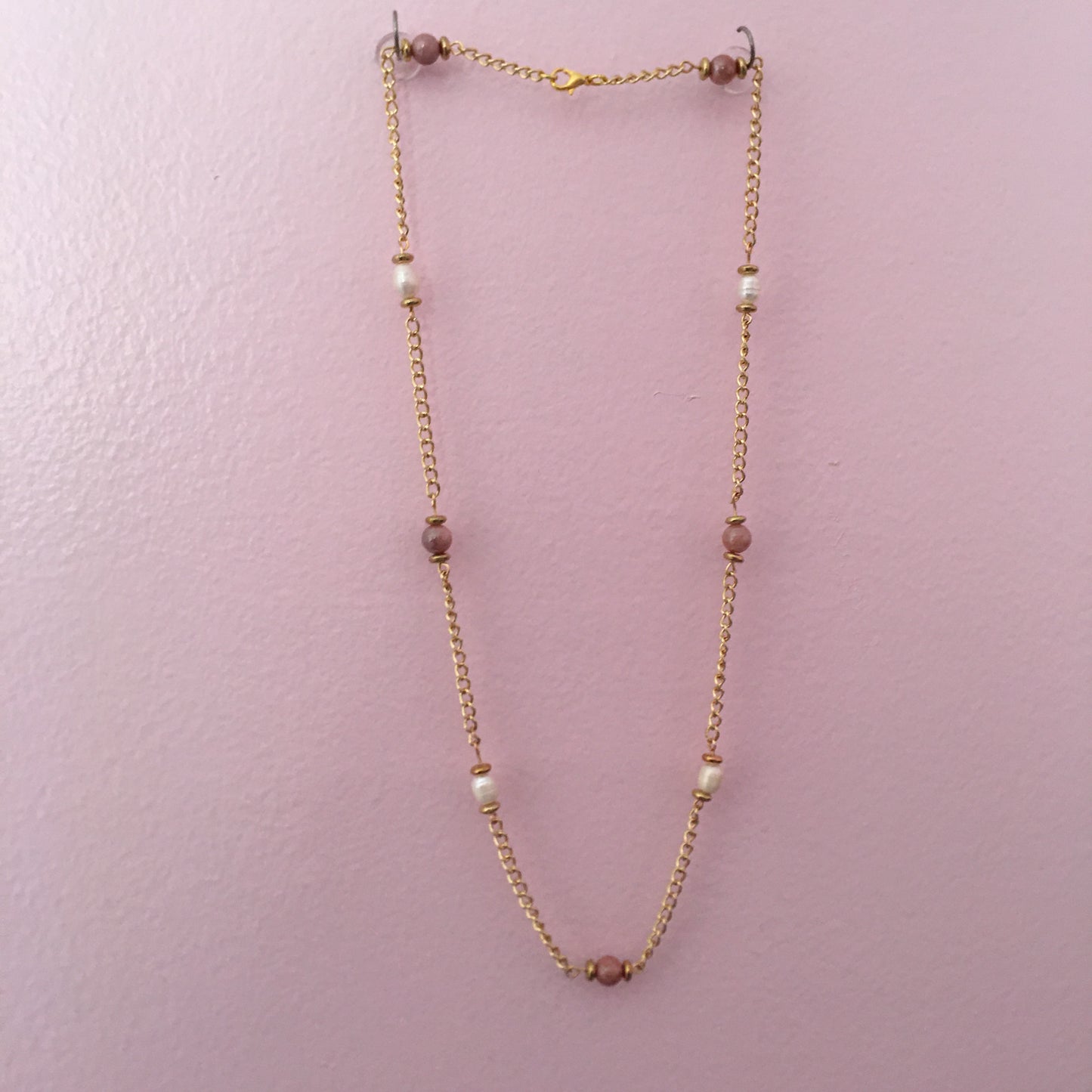 N24-F41C - Freshwater Pearl and Pink Gold necklace