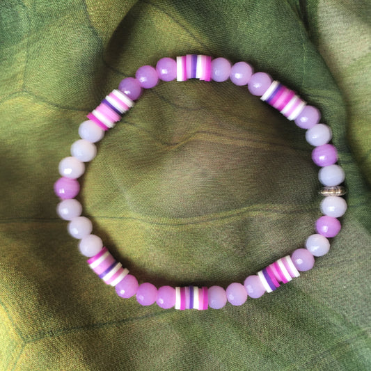 B24-F38 - Purple & Violet Stretch Bracelet