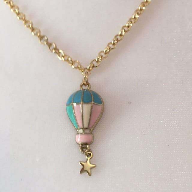 CN24-F52 - Hot Air Balloon Charm Necklace