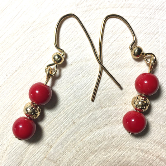 E24-F24 Red and Gold Earrings