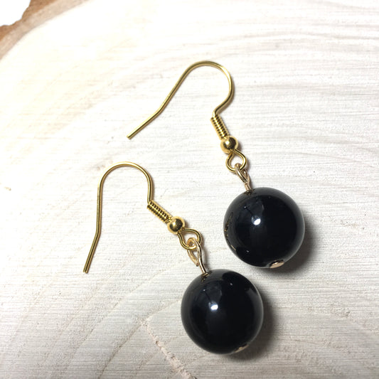 E24-F10 Black Jasper Earrings