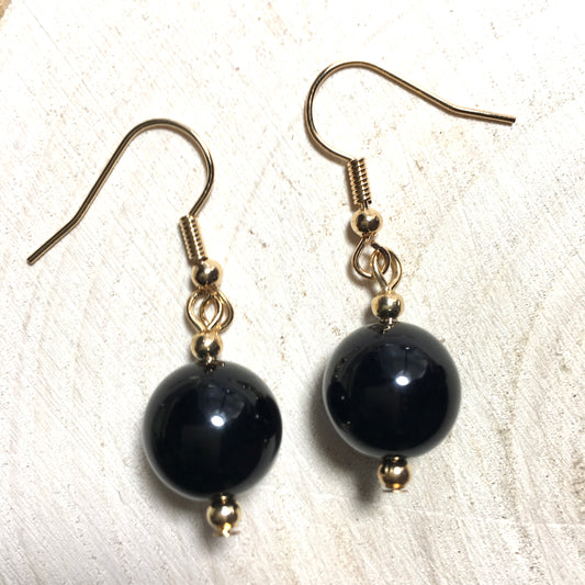 E24-F11 Black and Gold Earrings