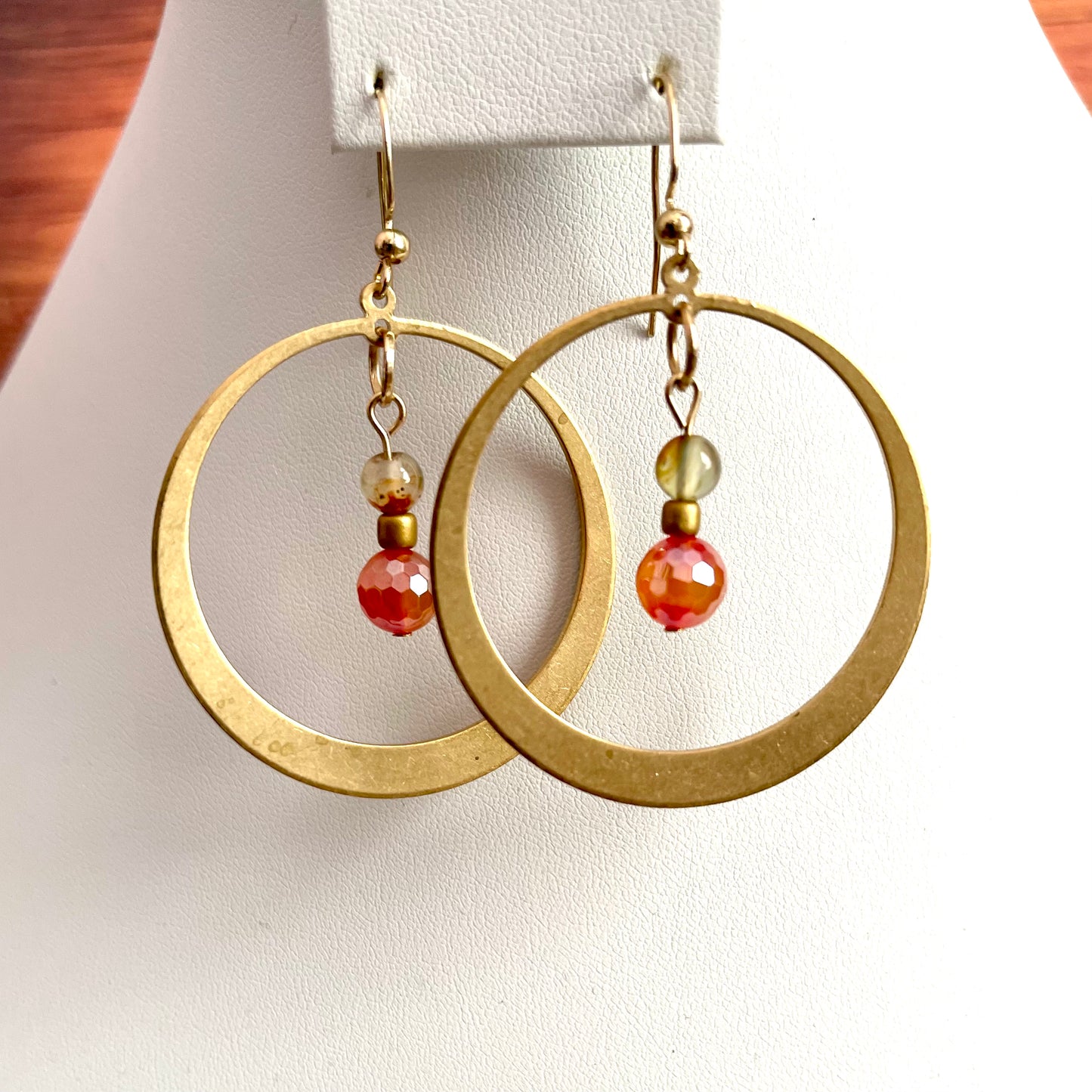25 E16 Stylish brass hoop earrings